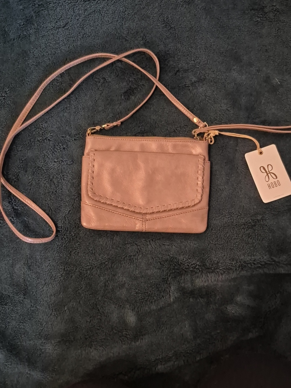 HOBO Blush Pink Leather Braided Front Crossbody